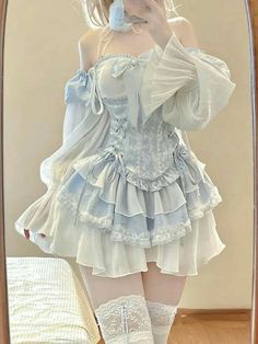 Japanese Style Fashion, Y2k Mini Dress, Mini Dress Elegant, Dress Elegant Short, Kawaii Outfit Ideas, Kawaii Y2k, Ruffle Outfit, Slim Vest, Japanese Dress