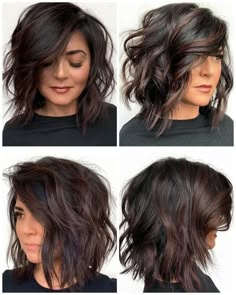 Shoulder Length Bob, Mom Hairstyles, Haircuts For Medium Hair, Brown Highlights, Dark Brown Hair, Summer Hair