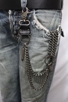 Men bullet thick and heavy wallet chain biker style #eBay #eBayStore #eBaySeller #Metal #Wallet #Silver #Chain #Men #Biker #Walletchain #Link #Spike #China Black Metal Fashion Men, Biker Fashion Men, Metal Style Men, Metal Fashion Men, Alpha Ghoul, Metal Outfits, Punk Fashion Men, Black Metal Fashion, Biker Clothes