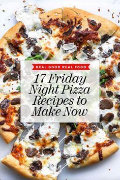 a pizza with the words friday night pizza recipes to make now