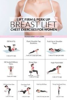 a woman in a bra top doing exercises for her breast and chest area, with the words lift firm & perk up breast lift chest exercises for women