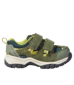 Durable, breathable and as comfy as sneakers, these low hikers make it easy to share your love of the outdoors with the next generation of adventure seekers. PFC/PFAS-free durable water repellent (DWR). Spot clean. Toddler-friendly wide opening and hook-and-loop strap offer easy on/off. Cushioned EVA insole ensures sneaker-like comfort. Polyester mesh and water-resistant suede upper for breathable comfort. Durable heel and toe bumpers protect against rocks and trail debris. VertiGrip rubber outs The Next Generation, Ll Bean, Next Generation, Deep Green, Hiking Shoes, L L Bean, Baby Items, Kid Shoes, Water Repellent