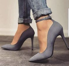 High Heel Oxford Shoes, High Heel Oxfords, Hak Tinggi, Oxford Shoes Heels, High Heels Classy, Grey Heels, Heels Classy, Oxford Heels, Combat Boot