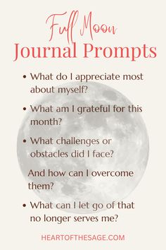 Discover how Full Moon Journal Prompts can enhance self-reflection and transform your life. Join me on this magical journey of personal growth and unleash your true potential. Take advantage of the energy of the full moon to connect with your intuition and become the best version of yourself! Full Moon Prompts, Full Moon Activities, Full Moon Journal Prompts, Moon Journal Prompts, Moon Daughter, Moon Journaling, Magical Journal, Full Moon Energy, Wellness Practices