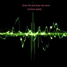 an audio wave in the dark with green lights and sound waves coming out of it