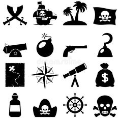 pirate icons and symbols royalty illustration