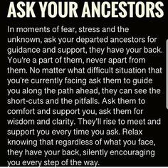 a black and white poster with the words ask your ancestors