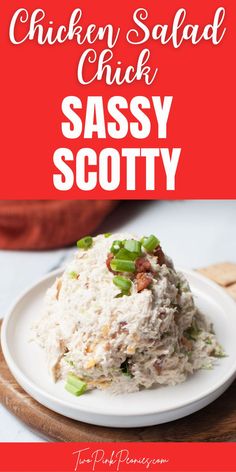 Image with text that says Copycat Chicken Salad Chick Sassy Scotty with an image of chicken salad Chicken Salad Chick Recipe Copycat, Copycat Chicken Salad Chick, Copycat Chicken Salad, Recipe For Chicken Salad, Chicken Salad Chick Recipe, Chicken Salad Chick, Salad Copycat, Liver Recipes, Copycat Restaurant Recipes