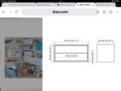 an image of the ikea website showing its layout and size, with measurements for each product