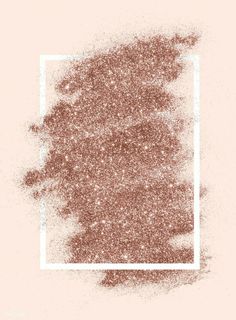 a square frame on a pink background with some glitter in the middle and a white border around it