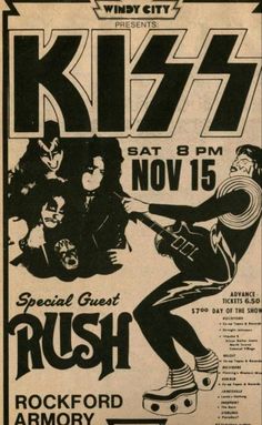 an old concert poster for kiss