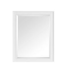 a white framed mirror on a wall