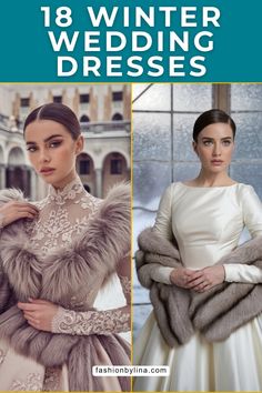 Celebrate in style with these 18 stunning winter wedding dresses. These gowns offer a festive, elegant look perfect for any winter wedding atmosphere. Elegant Look