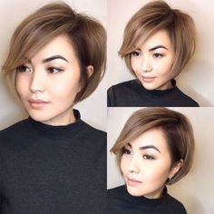 Short Wispy Bob For A Round Face Chin Length Hairstyles, Pompadour Style, Stacked Haircuts, Effortless Hairstyles, Edgy Hair, Length Hair