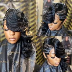 Lace Closure Quick Weave #atlantanaturalhairstylist #feliciainspire #quickweave | Instagram Lace Closure Quick Weave, One Side Shaved Hairstyles, Closure Quick Weave, 27 Piece Hairstyles, Closure Bob, Quick Weave Styles, Diy Hair Wig