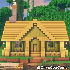 Minecraft Bamboo Starter House || OmniGod Gamer House Tutorial, Minecraft House Tutorials, Minecraft House, House Search, Starter Home, Minecraft Houses, Minecraft, Building