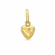 Small Puffy Heart Charm in 10K Gold | Banter Valentine's Day Heart Charm, Valentine's Day Heart-shaped Open Heart Charms, Yellow Gold Heart Charm Pendant, Everyday Yellow Gold Heart Pendant Charms, Valentine's Day Gold Heart Charm, Yellow Gold Heart Pendant Charms For Everyday, Yellow Gold Heart Charms For Anniversary, Yellow Gold Heart-shaped Charms For Anniversary, Gold Heart Charm For Valentine's Day