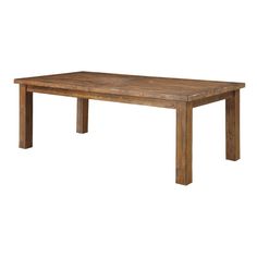 a wooden table on a white background with no one around it or the table top