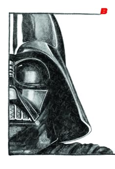 a drawing of darth vader from star wars