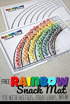 rainbow snack mat with free printables for kids