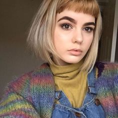 pinterest; @indiestylee / tumblr; artisiant / indiestyle.co.uk Ombre Bob Haircut, Hair Styles Short, Ombre Bob, Short Bangs, Thick Eyebrows, Scene Hair, Hair Envy, Grunge Hair, Trendy Short Hair Styles