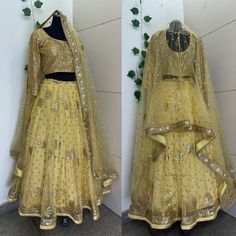 Indian lehenga with embroidered blouse for women. Plus size available at a small up-charge. Size: This is custom made outfit as per your size. Post your order we will send you a measurements reference sheet using which you can provide details required to make your outfit with best fit. Fabric and work: Lehenga - Sequins embroidered net fabric. Blouse - Heavy embroidered sequences. Dupatta - Sequins work net Delivery time: This lehenga set will take 2-3 weeks to produce after we have received your sizing details. Don't worry it can be made sooner too, just keep us informed, we will process it accordingly and deliver on or before a delivery date we discuss. Disclaimer: Color may slightly vary due to digital photography and display screen settings. Laces and trims may change based on availabi Lehenga For Women, Wedding Party Wear, Indian Lehenga, Designer Lehenga, Party Kleidung, Net Fabric, Embroidered Blouse, Digital Photography, Lehenga