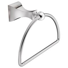 an image of a chrome towel ring on a white background for use as a wall hanging