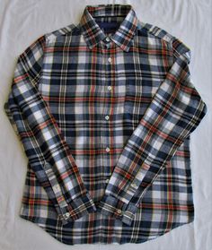 "Description: Up for sale is an Aeropostale men's cotton flannel shirt. The shirt is size small. It is made of 100% cotton. It has a multicolored plaid design in blue, white, red, yellow & black. It has a full button front & cuffs with 1 breast pocket. It is in excellent condition. Please check the measurements before ordering. Chest (armpit to armpit) 21.00\" Sleeve Length (shoulder seam - bottom cuff) 24.75\" Back Length (neck seam - bottom shirt) 27.00\" Shipping: Merchandise will ship within Casual Plaid Yarn-dyed Flannel Shirt, Casual Yarn-dyed Cotton Flannel Shirt, Fitted Flannel Casual Shirt, Fitted Flannel Shirt Casual Style, Fitted Casual Flannel Shirt, Fitted Plaid Flannel Shirt Casual, Fitted Plaid Flannel Shirt Casual Style, Fitted Casual Plaid Flannel Shirt, 1950s Mens