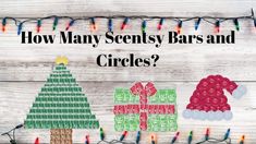 how many seems bars and circles? with christmas lights on the side, in front of a wooden background