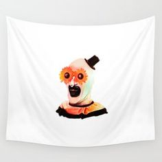 a wall tapestry with an image of a monkey wearing a top hat