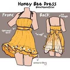 an image of a woman's dress with the words honey bee dress on it