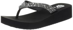 PRICES MAY VARY. Thong sandal with wedge heel featuring embellished strap and logo at footbed heel Flexible non-marking outsole Yellow Box Flip Flops, Yellow Box Shoes, Sandal Online, Wedge Flip Flops, Box Top, Shoes Store, Foot Bed, Flip Flop Shoes, Fashion Sandals