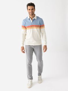 DESCRIPTION:Soft long-sleeve organic cotton polo featuring bold engineered chest stripes.FEATURES:Spread Collar3-Button PlacketEngineered StripesVented HemJersey Fabrication100% Organic CottonClassic FitModel is wearing size Medium polo.Model's Measurements: Height: 6'2.5" | Waist: 34" | Inseam: 32" | Collar: 16" | Sleeve: 35" | Suit: 40L Rugby Polo, Saint Bernard, Cotton Polo, Rugby, Mens Long Sleeve, Organic Cotton, Stripes, Size Medium, Collar