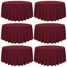 six red round tablecloths on top of each other