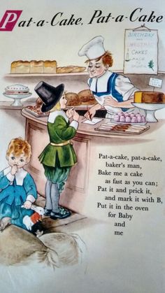 Hilda Boswell Nursery Rhymes Pat A Cake Nursery Rhyme, Nursery Rhyme Illustrations, Nursery Rhyme Nursery, Mother Goose Nursery Rhymes, Traditional Nursery Rhymes, Nursery Rhyme Cross Stitch Patterns, Home Maker