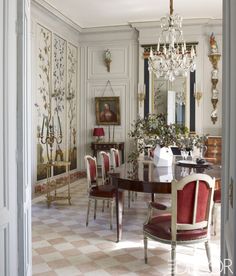 the dining room is clean and ready for us to use it's own chandelier