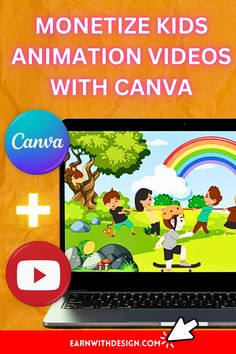 Illustrated tutorial for using Canva to make engaging kids animation videos, highlighting tips for content creators to monetize animated content Generate Income