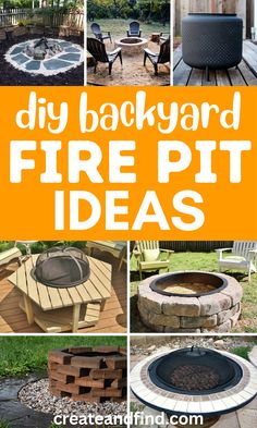 DIY backyard fire pit ideas. Diy Fire Pits Outdoor, Small Fire Pit Area Diy, Easy Fire Pit Ideas Backyard, Diy Backyard Fire Pit Area With Lights, Build Fire Pit Easy Diy, Diy Brick Patio With Fire Pit, Diy Firepits Backyard, Diy Backyard Ideas On A Budget Firepit Outdoor Living, Diy Backyard Fire Pit