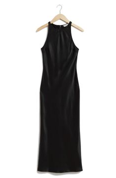 & Other Stories Sleeveless Satin Midi Dress | Nordstrom Satin Midi Dress, Jewel Neck, Midi Length Dress, Nordstrom Dresses, Midi Length, Designer Dresses, Midi Dress, Sleek, Nordstrom