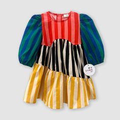 Life is like a box of... crayons? 🤪 Be the fun you want to see in the world in our Crayon Stripe Dress with its multi colored stripes, 3-tier design and long puff sleeves. Perfect for any season, so no need to clown around when it comes to being a style icon. *Runs small, we recommend sizing up. 100% Cotton. Made in China. *machine wash cold. hang dry or tumble dry low. Box Of Crayons, Stripe Dress, Buy Buy Baby, Long Puff Sleeves, Mode Inspiration, Color Stripes, Toddler Dress, Outfits Casuales, Style Icon