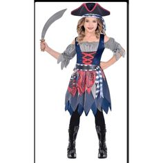 New Suit Yourself Castaway Cutie Pirate Halloweew Custom Girl's Size Small 4-6. Pirate Fancy Dress Kids, Pirate Costume Kids, Pirate Girl Costume, Kids Halloween Costume, Girl Pirates, Pirate Halloween Costumes, Pirate Kids, Pirate Wench, Pirate Halloween