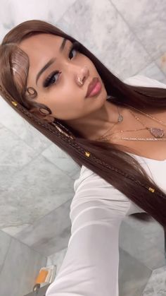 #hair #hairinspo #edges #bigedges Hair Down With Edges Laid, Curly Hairstyles Flat Iron, Baddie Hair Half Up Half Down, Knit Headband Hairstyles, Hairstyles With Hair Cuffs, Baddie Slick Back Hairstyles, Hair Styles With Edges Latina, Hairstyle For Puffy Hair