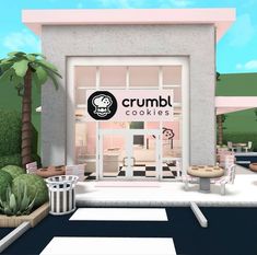 the front entrance to a crumb cookies store