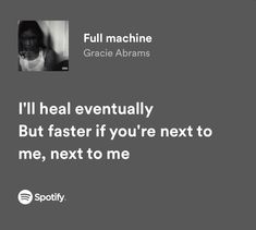 an ad for spotify with the caption i'll heal eventually but faster if you're next to me, next to me