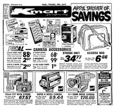 an advertisement for the new camera and video equipment line up in this advertiser's shop