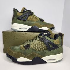 Air Jordan 4 Retro Se Craft Size 7.5 Men / Size 9 Women Medium Olive/Pale Vanilla Sku: Fb9927-200 100% Authentic Brand New With Box (Box Is Missing Lid) Any Questions? Make Sure To Ask Price Firm Air Jordan 4 Leather Low-top With Rubber Sole, Air Jordan 4 Leather Sports Shoes With Rubber Sole, Air Jordan 4 Leather With Rubber Sole For Sports, Air Jordan 4 Green With Boost Midsole, Green Air Jordan 4 With Boost Midsole, Air Jordan 4 Leather Lace-up With Boost, Air Jordan 4 Leather Lace-up Sneakers, Air Jordan 4 Leather Lace-up Sports Shoes, Air Jordan 4 Leather Lace-up Shoes