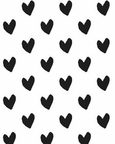 black and white hearts pattern on a white background