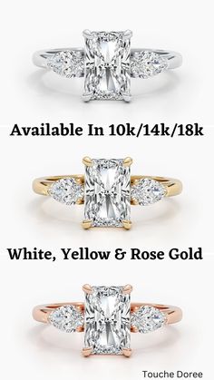 three different types of engagement rings