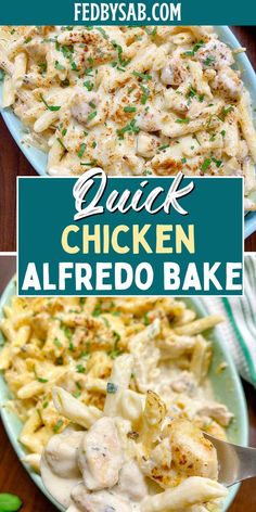 chicken alfredo bake is an easy and delicious dinner that's ready in under 30 minutes