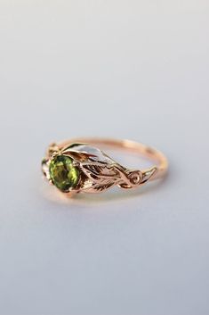 Witchy Rings Engagement, Nature Proposal, Witchy Engagement Ring, Whimsical Ornaments, Leaves Engagement Ring, Nature Wedding Band, Engagement Ring Nature, Peridot Engagement Ring, Peridot Engagement Rings